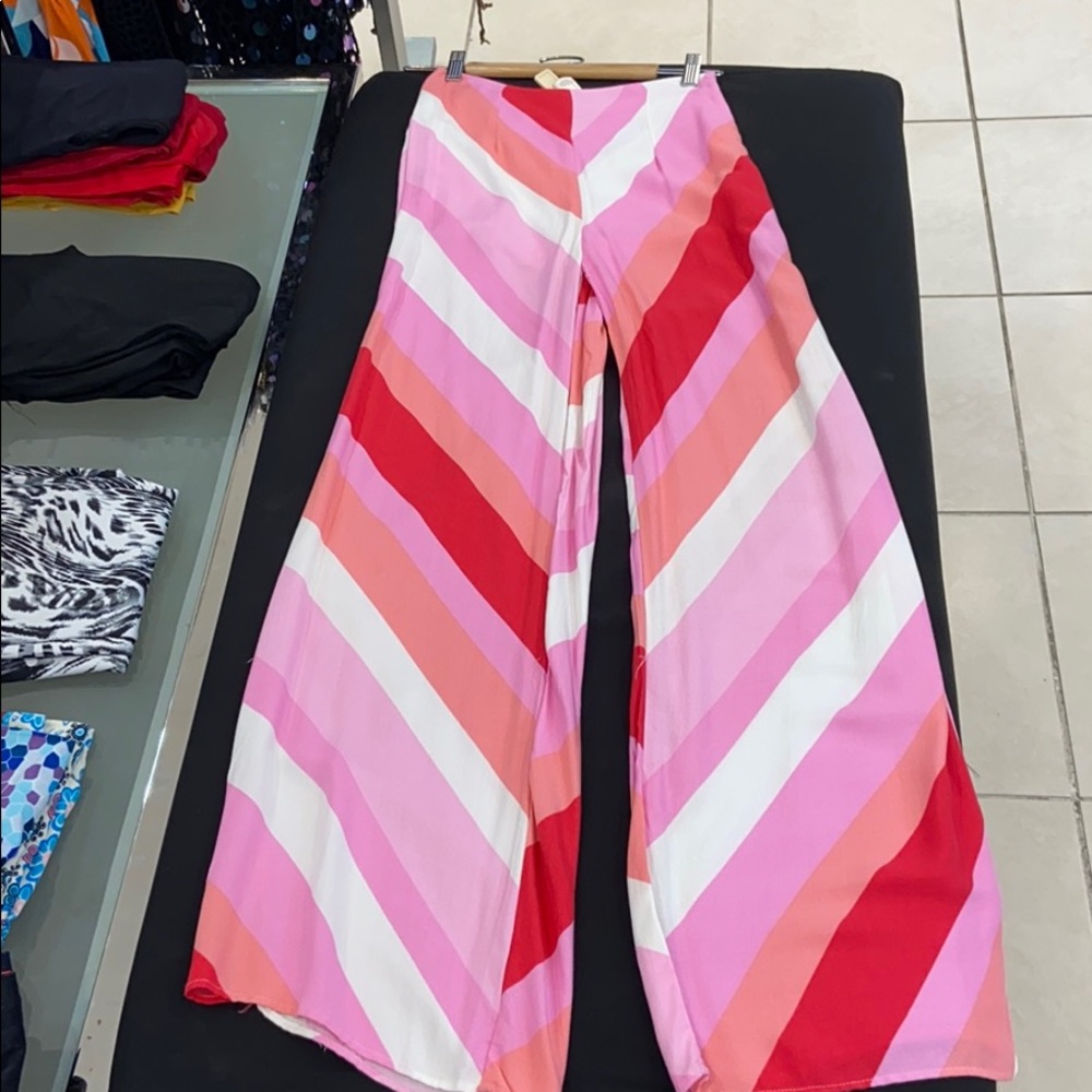 Multicolored Wide Leg Pants